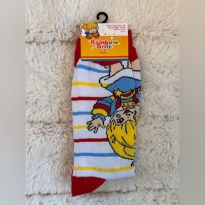 Rainbow Brite 🌈 Cartoon Character Striped Socks 1 Pair NEW Crew SZ 6.5-12 Retro
